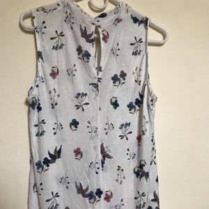 The LOFT white blouse - flower pattern - M